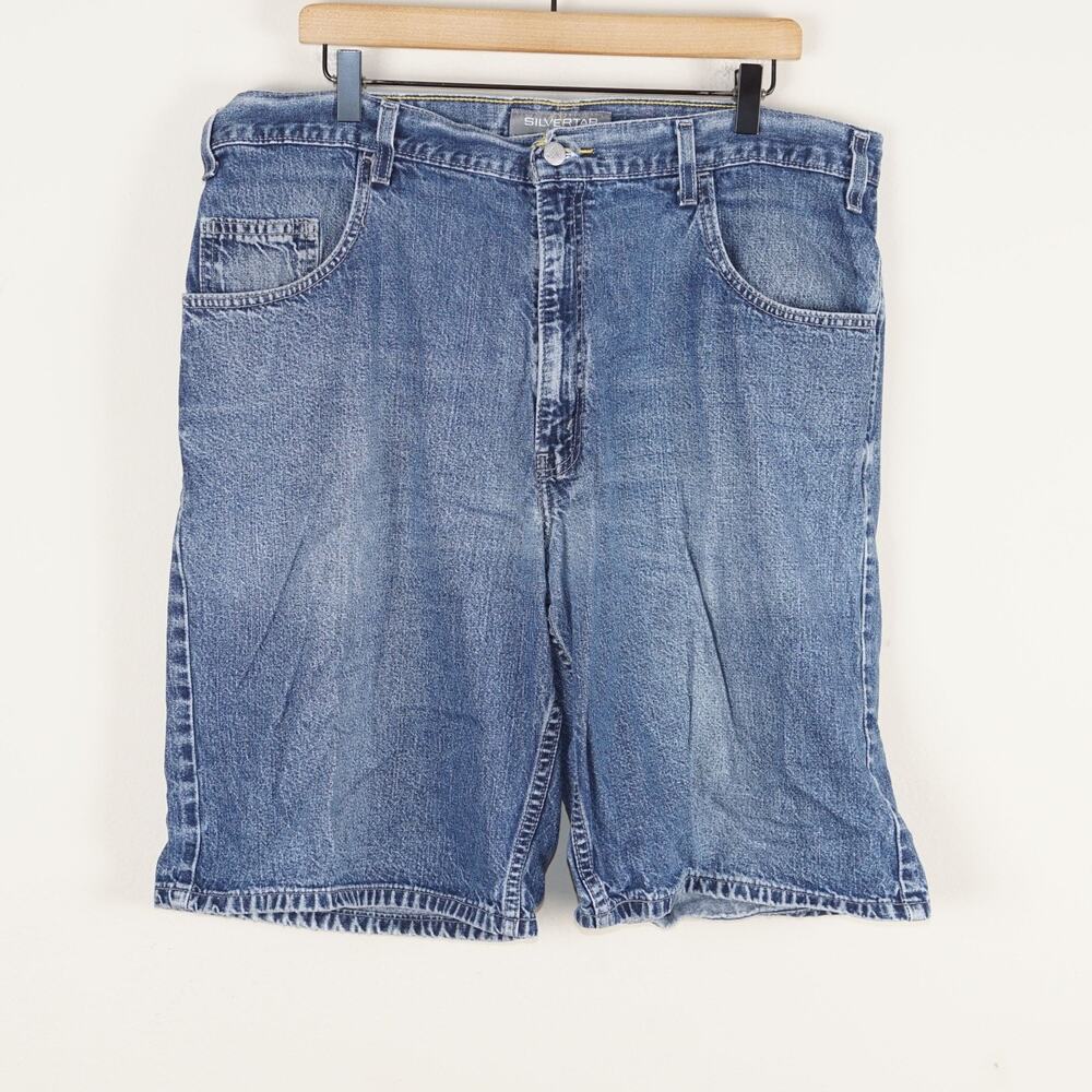 Levis Silvertab Y2K Loose Fit Blue Medium Wash Denim Jean Shorts Mens Sz 38